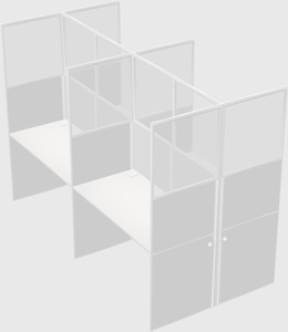 Shared rectangular cubicle