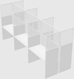 Shared rectangular cubicle