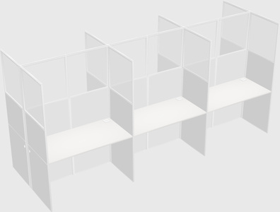 Shared rectangular cubicle