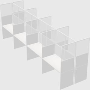 Shared rectangular cubicle