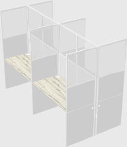 Shared rectangular cubicle