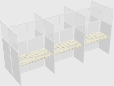 Shared rectangular cubicle