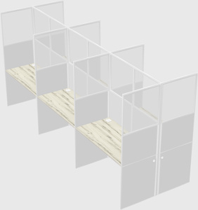 Shared rectangular cubicle