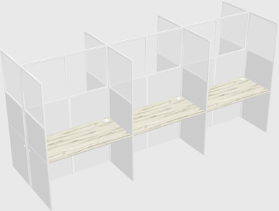 Shared rectangular cubicle