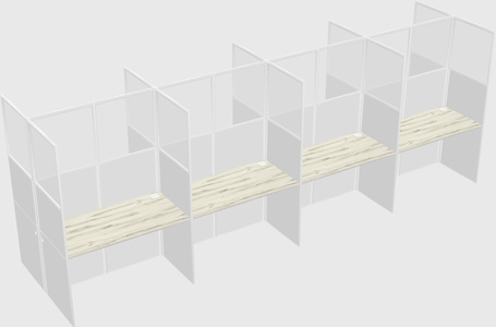 Shared rectangular cubicle