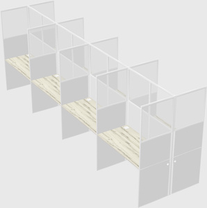Shared rectangular cubicle