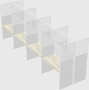 Shared rectangular cubicle