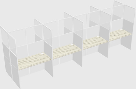 Shared rectangular cubicle