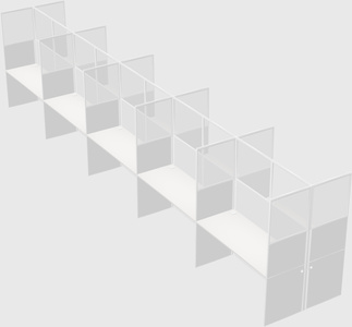 Shared rectangular cubicle