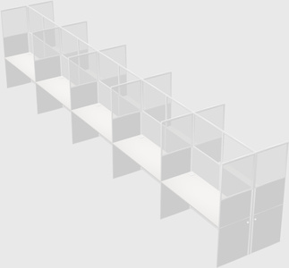 Shared rectangular cubicle