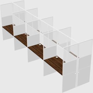 Shared rectangular cubicle