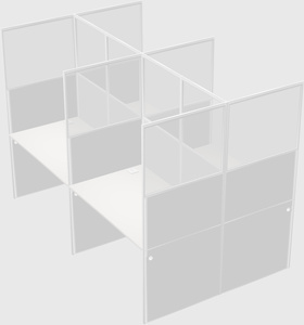 Shared rectangular cubicle