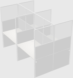 Shared rectangular cubicle