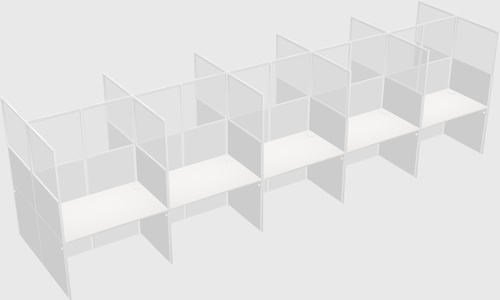 Shared rectangular cubicle