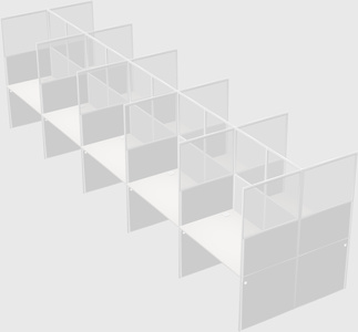 Shared rectangular cubicle