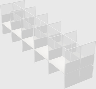 Shared rectangular cubicle