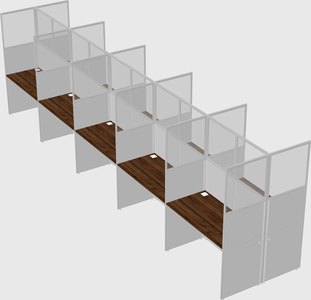 Shared rectangular cubicle