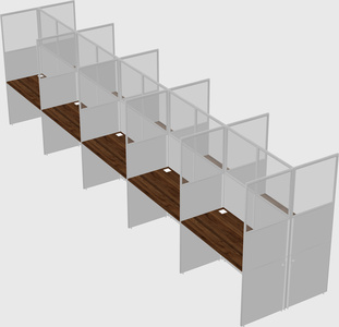 Shared rectangular cubicle