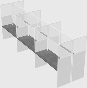 Shared rectangular cubicle