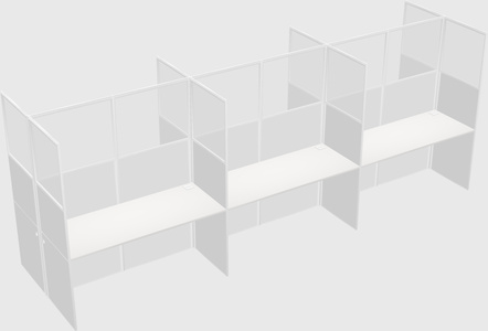Shared rectangular cubicle