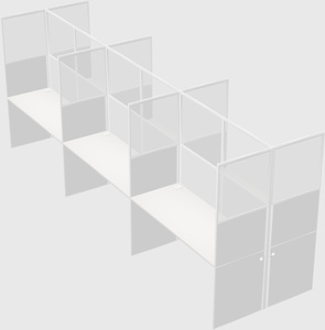 Shared rectangular cubicle