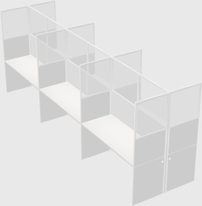 Shared rectangular cubicle