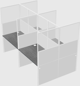 Shared rectangular cubicle