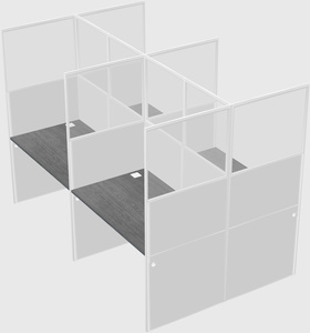 Shared rectangular cubicle