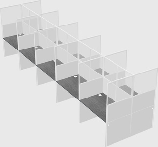 Shared rectangular cubicle