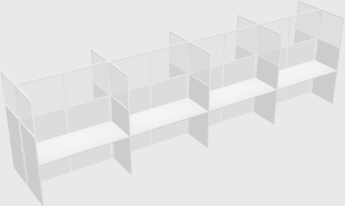 Shared rectangular cubicle