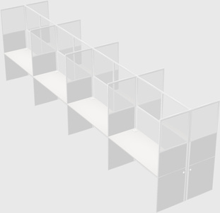 Shared rectangular cubicle