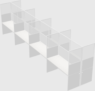 Shared rectangular cubicle