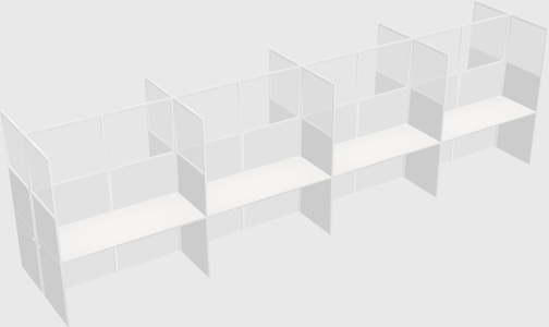 Shared rectangular cubicle