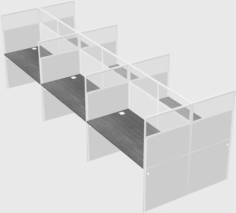 Shared rectangular cubicle
