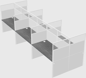 Shared rectangular cubicle
