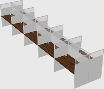 Shared rectangular cubicle