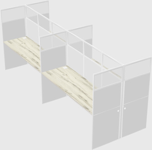 Shared rectangular cubicle