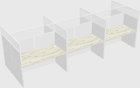 Shared rectangular cubicle