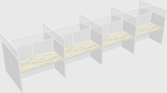 Shared rectangular cubicle
