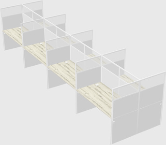 Shared rectangular cubicle