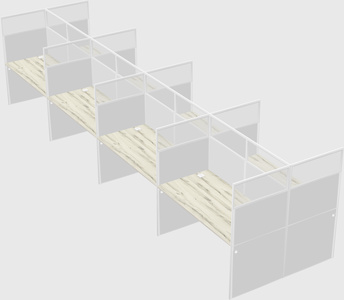 Shared rectangular cubicle