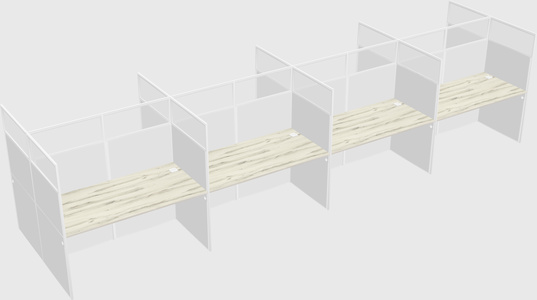 Shared rectangular cubicle