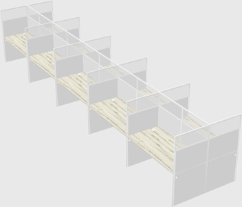 Shared rectangular cubicle