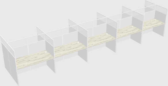 Shared rectangular cubicle