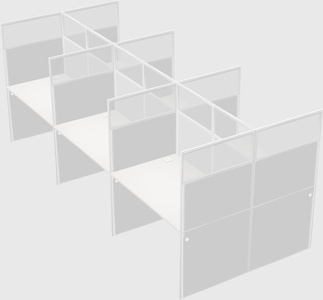 Shared rectangular cubicle
