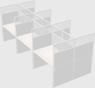 Shared rectangular cubicle