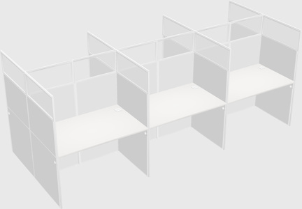 Shared rectangular cubicle