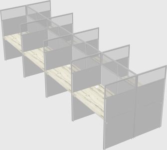 Shared rectangular cubicle