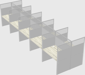 Shared rectangular cubicle