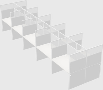 Shared rectangular cubicle